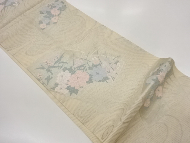 JAPANESE FUKURO OBI FOR SUMMER / WOVEN FLOWERS